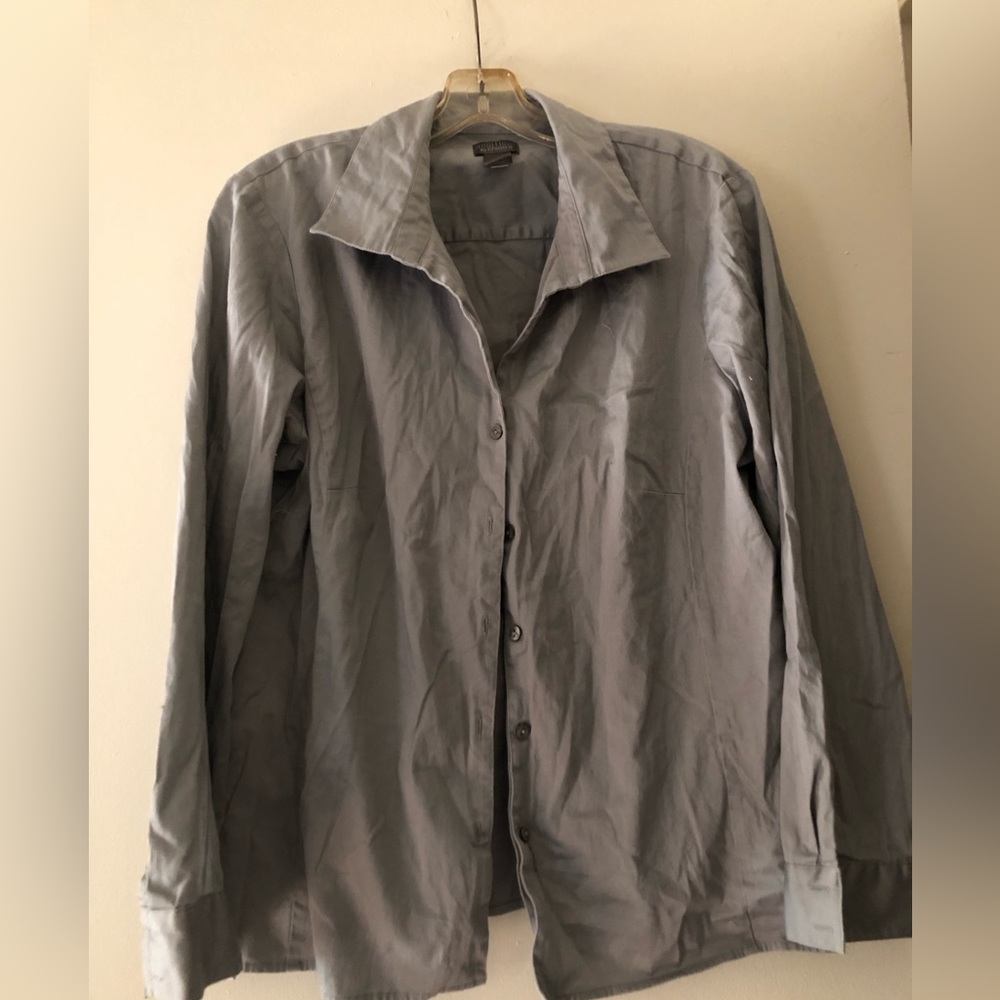 Additions by Chico’s Grey stretch Cotton polyester shirt Size 3